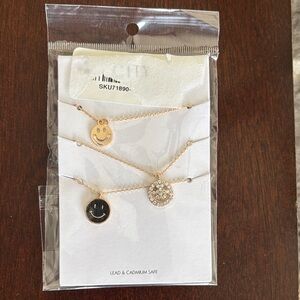 City Chic Gold and Black Smiley Necklace Set